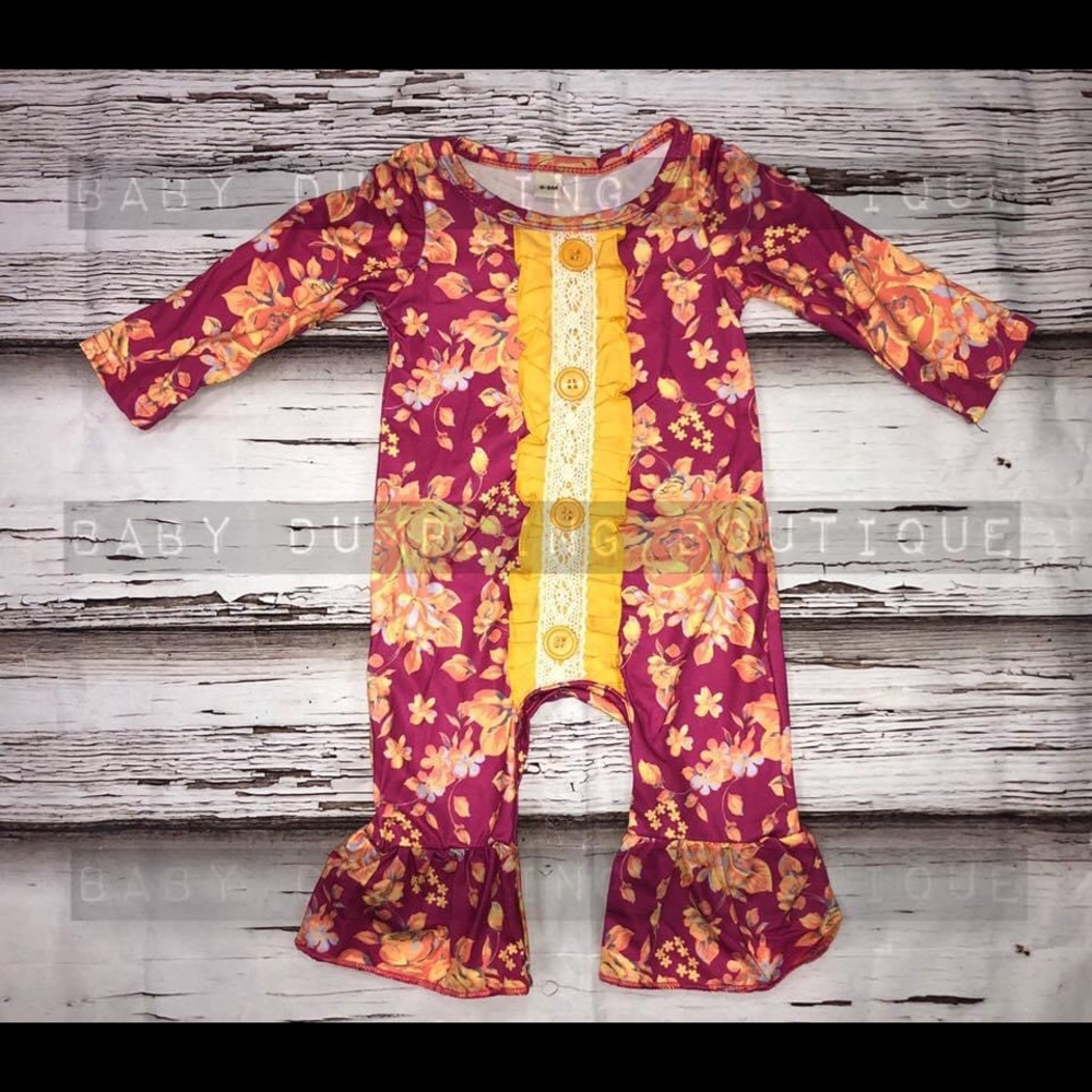 Pink and Gold LS Romper